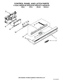 02 - Control Panel And Latch Parts parts for Whirlpool Dishwasher WDF530PAYT0 from AppliancePartsPros.com
