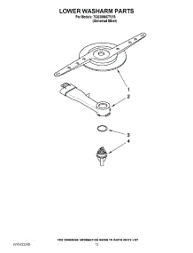 11 - Lower Washarm Parts parts for Whirlpool Dishwasher 7GU3800XTVY6 from AppliancePartsPros.com