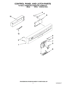 02 - Control Panel And Latch Parts parts for Whirlpool Dishwasher GU3600XTVB4 from AppliancePartsPros.com