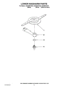 11 - Lower Washarm Parts parts for Whirlpool Dishwasher GU3200XTXY4 from AppliancePartsPros.com