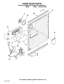 03 - Inner Door Parts parts for Whirlpool Dishwasher GU3200XTXB4 from AppliancePartsPros.com