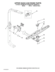 07 - Upper Wash And Rinse Parts parts for Whirlpool Dishwasher GU3200XTXB4 from AppliancePartsPros.com