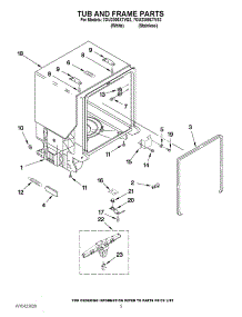 05 - Tub And Frame Parts parts for Whirlpool Dishwasher 7GU2300XTVQ3 from AppliancePartsPros.com