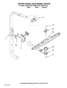 07 - Upper Wash And Rinse Parts parts for Whirlpool Dishwasher GU3000XTXQ3 from AppliancePartsPros.com
