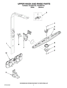 07 - Upper Wash And Rinse Parts parts for Whirlpool Dishwasher 7GU2300XTVS3 from AppliancePartsPros.com