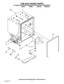 05 - Tub And Frame Parts parts for Whirlpool Dishwasher WDF730PAYB0 from AppliancePartsPros.com