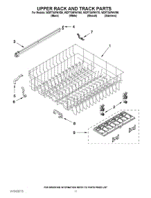 09 - Upper Rack And Track Parts parts for Whirlpool Dishwasher WDF730PAYB0 from AppliancePartsPros.com