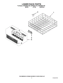 10 - Lower Rack Parts parts for Whirlpool Dishwasher WDF750SAYB0 from AppliancePartsPros.com