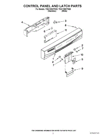 02 - Control Panel And Latch Parts parts for Whirlpool Dishwasher 7DU1100XTSQ5 from AppliancePartsPros.com