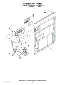03 - Inner Door Parts parts for Whirlpool Dishwasher 7DU1100XTSQ5 from AppliancePartsPros.com