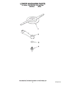 10 - Lower Washarm Parts parts for Whirlpool Dishwasher 7DU1100XTSQ5 from AppliancePartsPros.com