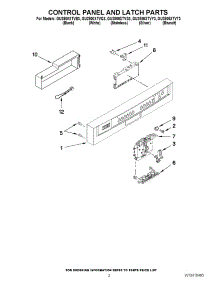 02 - Control Panel And Latch Parts parts for Whirlpool Dishwasher GU2800XTVS3 from AppliancePartsPros.com