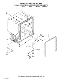 05 - Tub And Frame Parts parts for Whirlpool Dishwasher DU1300XTVT8 from AppliancePartsPros.com