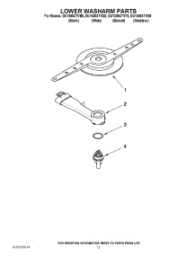 11 - Lower Washarm Parts parts for Whirlpool Dishwasher DU1300XTVS8 from AppliancePartsPros.com