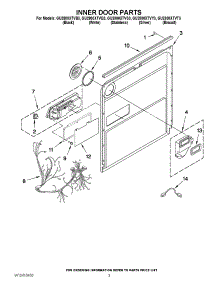 03 - Inner Door Parts parts for Whirlpool Dishwasher GU2800XTVY3 from AppliancePartsPros.com