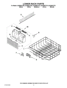 10 - Lower Rack Parts parts for Whirlpool Dishwasher GU2800XTVY3 from AppliancePartsPros.com