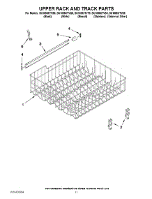 09 - Upper Rack And Track Parts parts for Whirlpool Dishwasher DU1055XTVQ8 from AppliancePartsPros.com