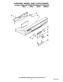 02 - Control Panel And Latch Parts parts for Whirlpool Dishwasher GU2300XTVS3 from AppliancePartsPros.com