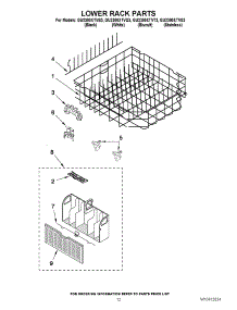 10 - Lower Rack Parts parts for Whirlpool Dishwasher GU2300XTVS3 from AppliancePartsPros.com