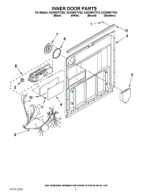 03 - Inner Door Parts parts for Whirlpool Dishwasher GU2300XTVQ3 from AppliancePartsPros.com