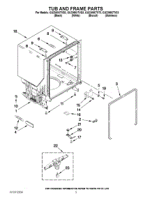 05 - Tub And Frame Parts parts for Whirlpool Dishwasher GU2300XTVQ3 from AppliancePartsPros.com