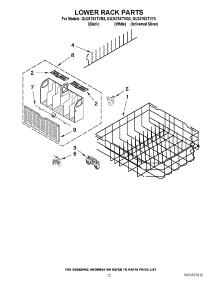 10 - Lower Rack Parts parts for Whirlpool Dishwasher GU2475XTVQ3 from AppliancePartsPros.com