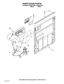03 - Inner Door Parts parts for Whirlpool Dishwasher DU1345XTVB5 from AppliancePartsPros.com