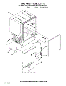 05 - Tub And Frame Parts parts for Whirlpool Dishwasher GU2475XTVY3 from AppliancePartsPros.com