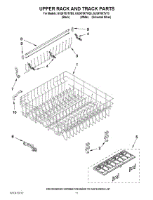 09 - Upper Rack And Track Parts parts for Whirlpool Dishwasher GU2475XTVY3 from AppliancePartsPros.com
