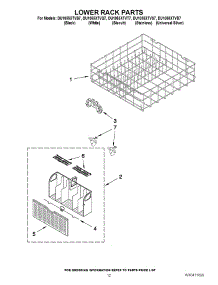 10 - Lower Rack Parts parts for Whirlpool Dishwasher DU1055XTVD7 from AppliancePartsPros.com