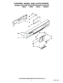 02 - Control Panel And Latch Parts parts for Whirlpool Dishwasher DU1301XTVQ5 from AppliancePartsPros.com