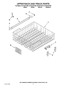 09 - Upper Rack And Track Parts parts for Whirlpool Dishwasher DU1301XTVB5 from AppliancePartsPros.com