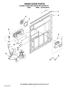 03 - Inner Door Parts parts for Whirlpool Dishwasher GU2475XTVB3 from AppliancePartsPros.com