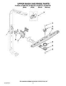 07 - Upper Wash And Rinse Parts parts for Whirlpool Dishwasher DU1300XTVB7 from AppliancePartsPros.com