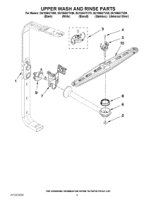 07 - Upper Wash And Rinse Parts parts for Whirlpool Dishwasher DU1055XTVT8 from AppliancePartsPros.com