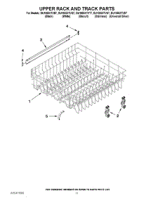 09 - Upper Rack And Track Parts parts for Whirlpool Dishwasher DU1055XTVB7 from AppliancePartsPros.com