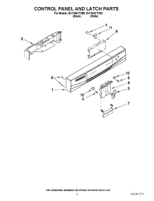02 - Control Panel And Latch Parts parts for Whirlpool Dishwasher DU1345XTVQ5 from AppliancePartsPros.com