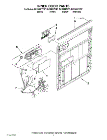 03 - Inner Door Parts parts for Whirlpool Dishwasher DU1300XTVQ7 from AppliancePartsPros.com