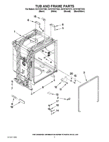 05 - Tub And Frame Parts parts for Whirlpool Dishwasher DU1010XTXB3 from AppliancePartsPros.com