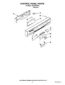 02 - Control Panel Parts parts for Whirlpool Dishwasher 7DU1100XTSS4 from AppliancePartsPros.com