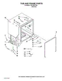 05 - Tub And Frame Parts parts for Whirlpool Dishwasher 7DU1100XTSS4 from AppliancePartsPros.com