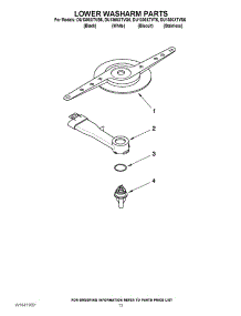 11 - Lower Washarm Parts parts for Whirlpool Dishwasher DU1300XTVT6 from AppliancePartsPros.com