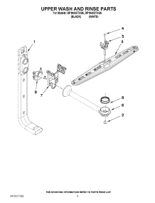 07 - Upper Wash And Rinse Parts parts for Whirlpool Dishwasher DP1040XTXB5 from AppliancePartsPros.com