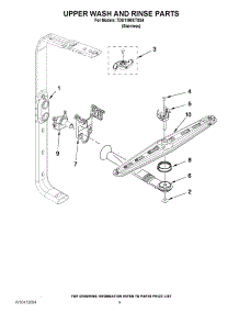 07 - Upper Wash And Rinse Parts parts for Whirlpool Dishwasher 7DU1100XTSS4 from AppliancePartsPros.com