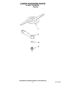 10 - Lower Washarm Parts parts for Whirlpool Dishwasher 7DU1100XTSS4 from AppliancePartsPros.com