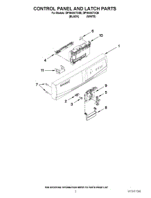 02 - Control Panel And Latch Parts parts for Whirlpool Dishwasher DP1040XTXQ5 from AppliancePartsPros.com