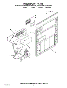 03 - Inner Door Parts parts for Whirlpool Dishwasher DU1300XTVQ6 from AppliancePartsPros.com