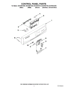 02 - Control Panel Parts parts for Whirlpool Dishwasher DU1015XTXD3 from AppliancePartsPros.com