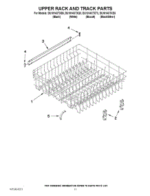 09 - Upper Rack And Track Parts parts for Whirlpool Dishwasher DU1014XTXD3 from AppliancePartsPros.com