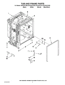 05 - Tub And Frame Parts parts for Whirlpool Dishwasher DU1014XTXB3 from AppliancePartsPros.com